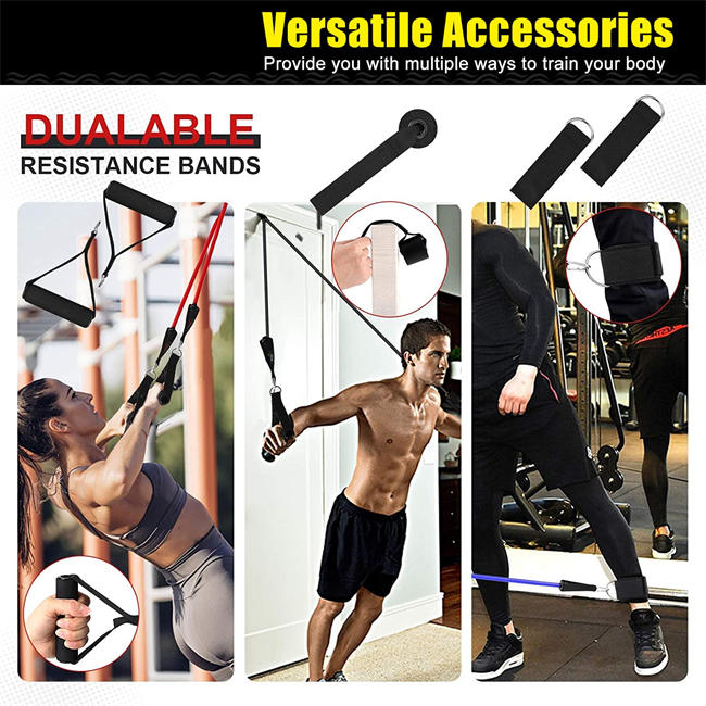 Resistance Bands, Resistance Band Set, Workout Bands, Exercise Bands for Men and Women, Exercise Bands with Door Anchor, Handles, Legs Ankle Straps for Muscle Training, Physical Therapy, Shape Body